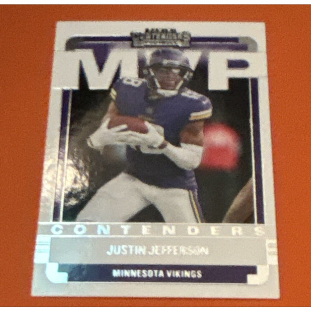 Panini 2022 Contenders Justin Jefferson Vikings MVP Contenders Insert #MVP-JJE